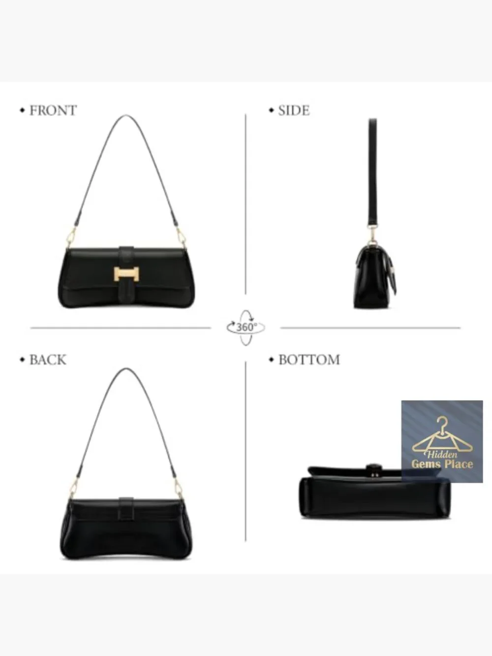 Small Hobo Shoulder Bag Faux Leather Retro Clutch Crossbody